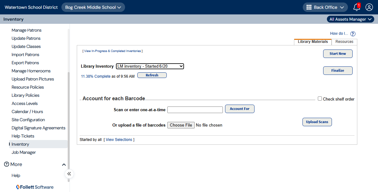 Or upload a file of barcodes button.